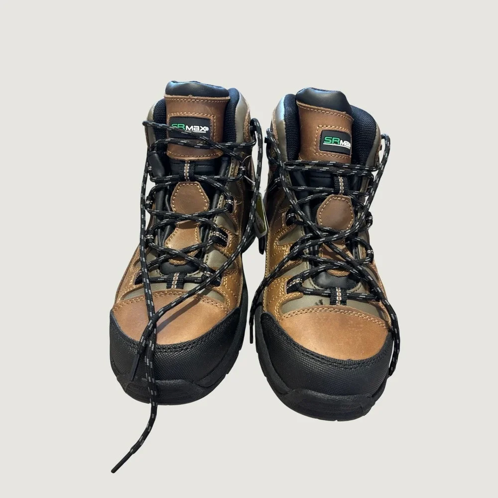SR Max Mens  10.5 Brown Leather Composite Toe Slip Resistant Work Boots SRM5300